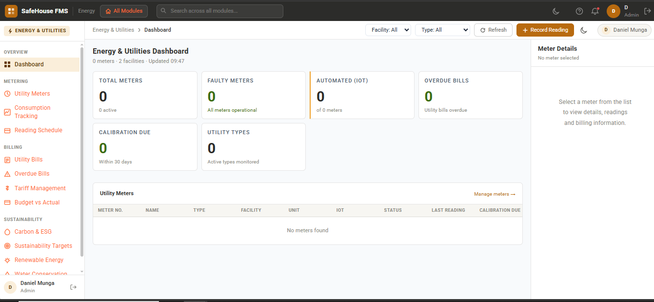 SafePortal Energy & Utility Dashboard